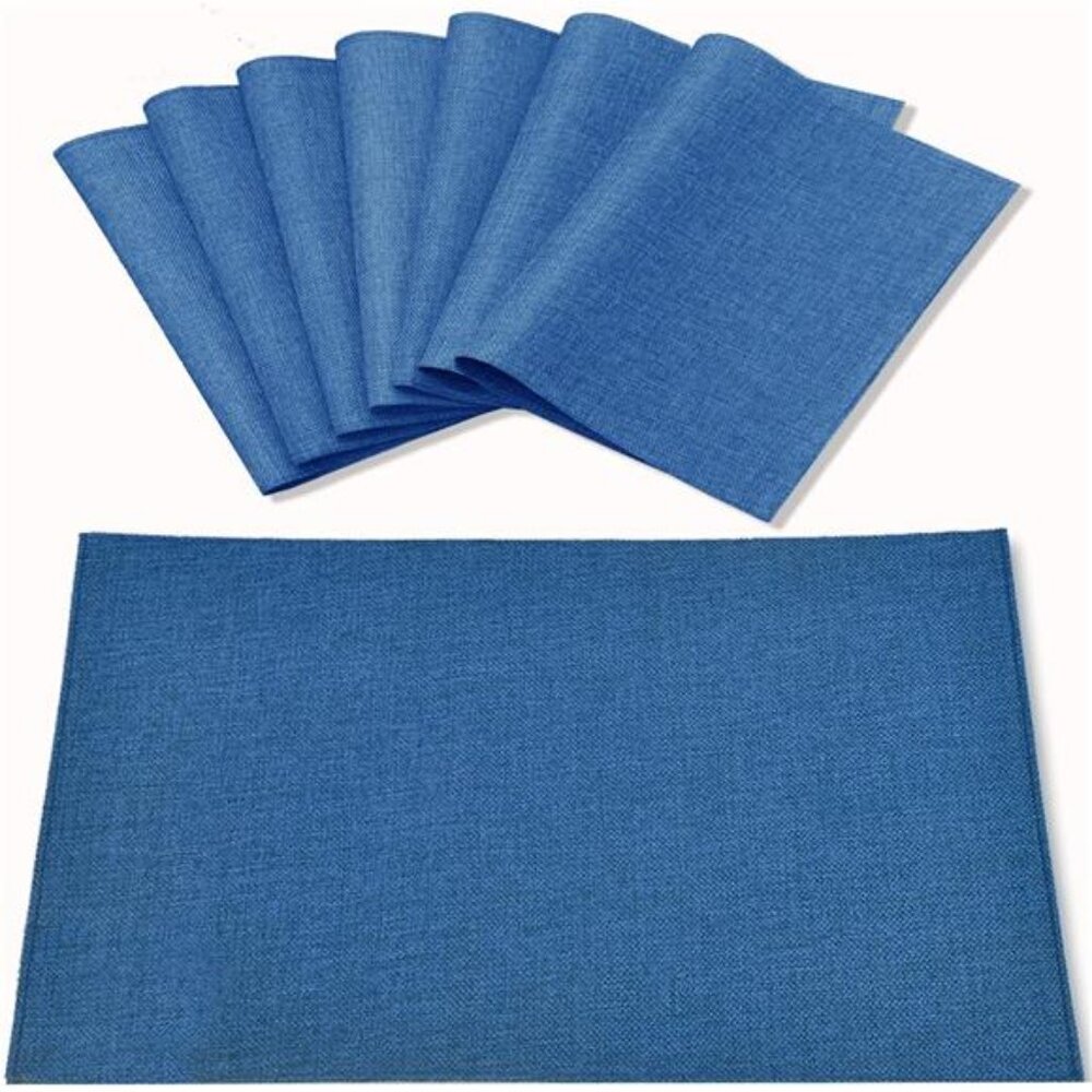 Cloth Placemats Set of 8, Linen Type Fabric Placemats Machine Washable Placemats